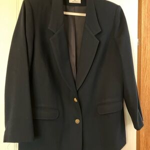 Vintage Alfred Drunner 100% wool Alfred Dunner Navy blue Blazer Made in the USA